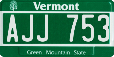 VT license plate AJJ753