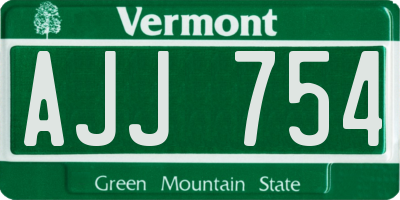 VT license plate AJJ754