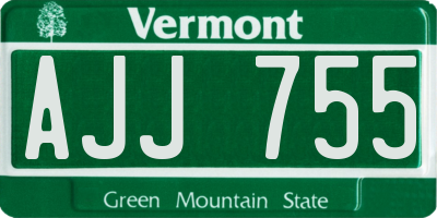 VT license plate AJJ755