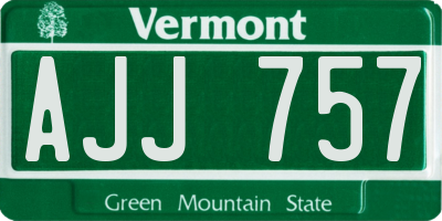 VT license plate AJJ757