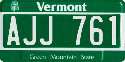 VT license plate AJJ761