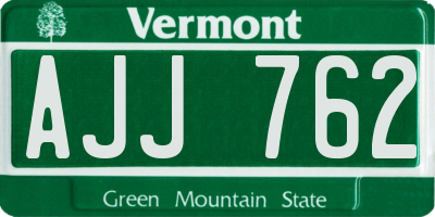 VT license plate AJJ762