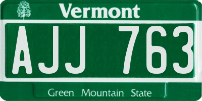 VT license plate AJJ763