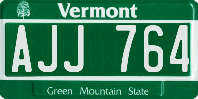 VT license plate AJJ764