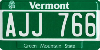 VT license plate AJJ766