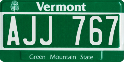 VT license plate AJJ767