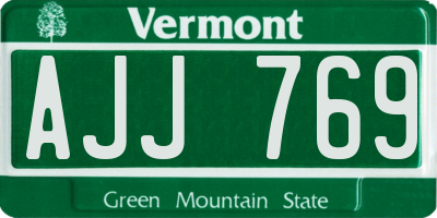VT license plate AJJ769