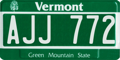 VT license plate AJJ772