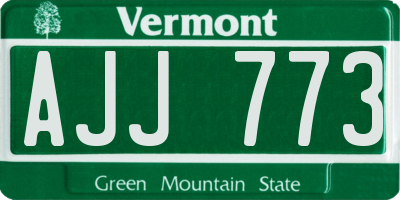 VT license plate AJJ773