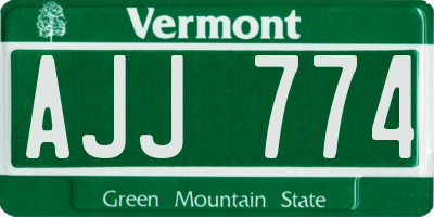 VT license plate AJJ774