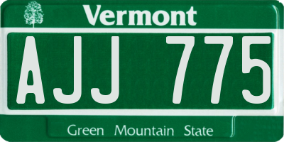VT license plate AJJ775