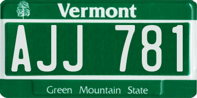 VT license plate AJJ781
