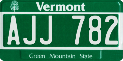 VT license plate AJJ782