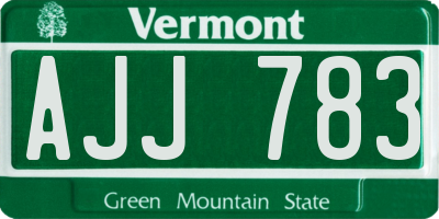 VT license plate AJJ783