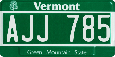 VT license plate AJJ785
