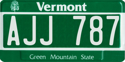 VT license plate AJJ787