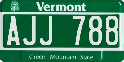 VT license plate AJJ788