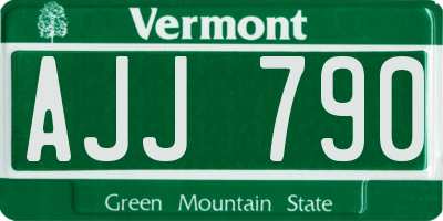 VT license plate AJJ790