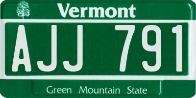 VT license plate AJJ791