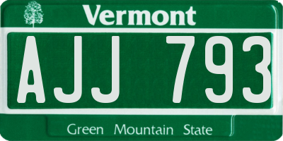 VT license plate AJJ793