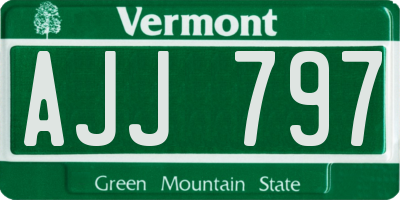 VT license plate AJJ797