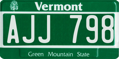 VT license plate AJJ798