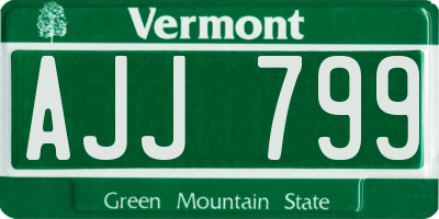 VT license plate AJJ799