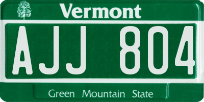 VT license plate AJJ804