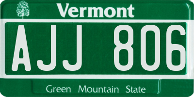 VT license plate AJJ806