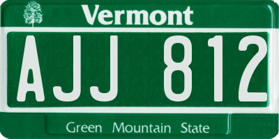 VT license plate AJJ812