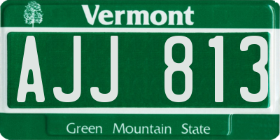 VT license plate AJJ813