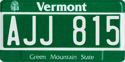 VT license plate AJJ815