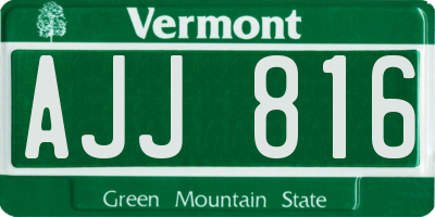 VT license plate AJJ816