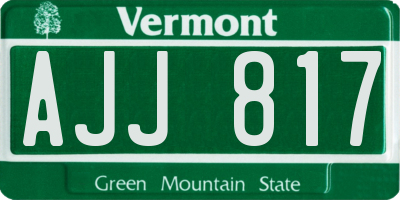 VT license plate AJJ817