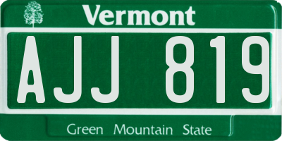 VT license plate AJJ819