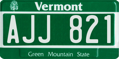 VT license plate AJJ821