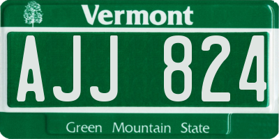 VT license plate AJJ824