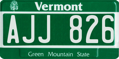 VT license plate AJJ826