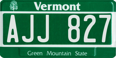 VT license plate AJJ827