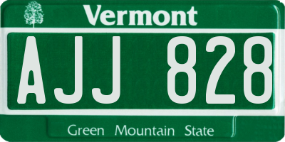 VT license plate AJJ828