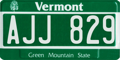 VT license plate AJJ829