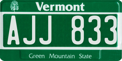 VT license plate AJJ833