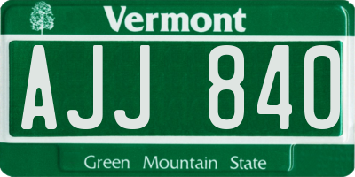 VT license plate AJJ840
