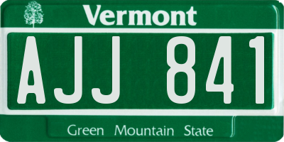 VT license plate AJJ841