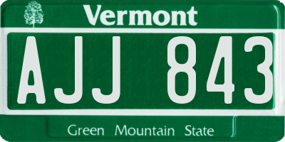 VT license plate AJJ843