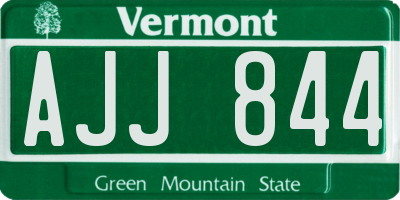 VT license plate AJJ844