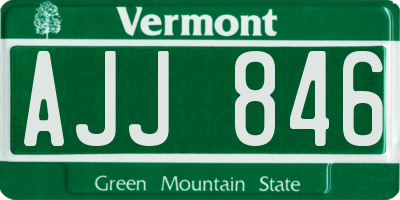 VT license plate AJJ846