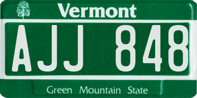 VT license plate AJJ848