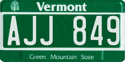 VT license plate AJJ849