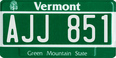VT license plate AJJ851